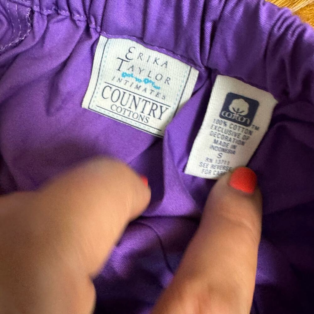 Erika Taylor Intimates Country Cottons Purple Pajama Set‎ NWT SMALL - Picture 3 of 9